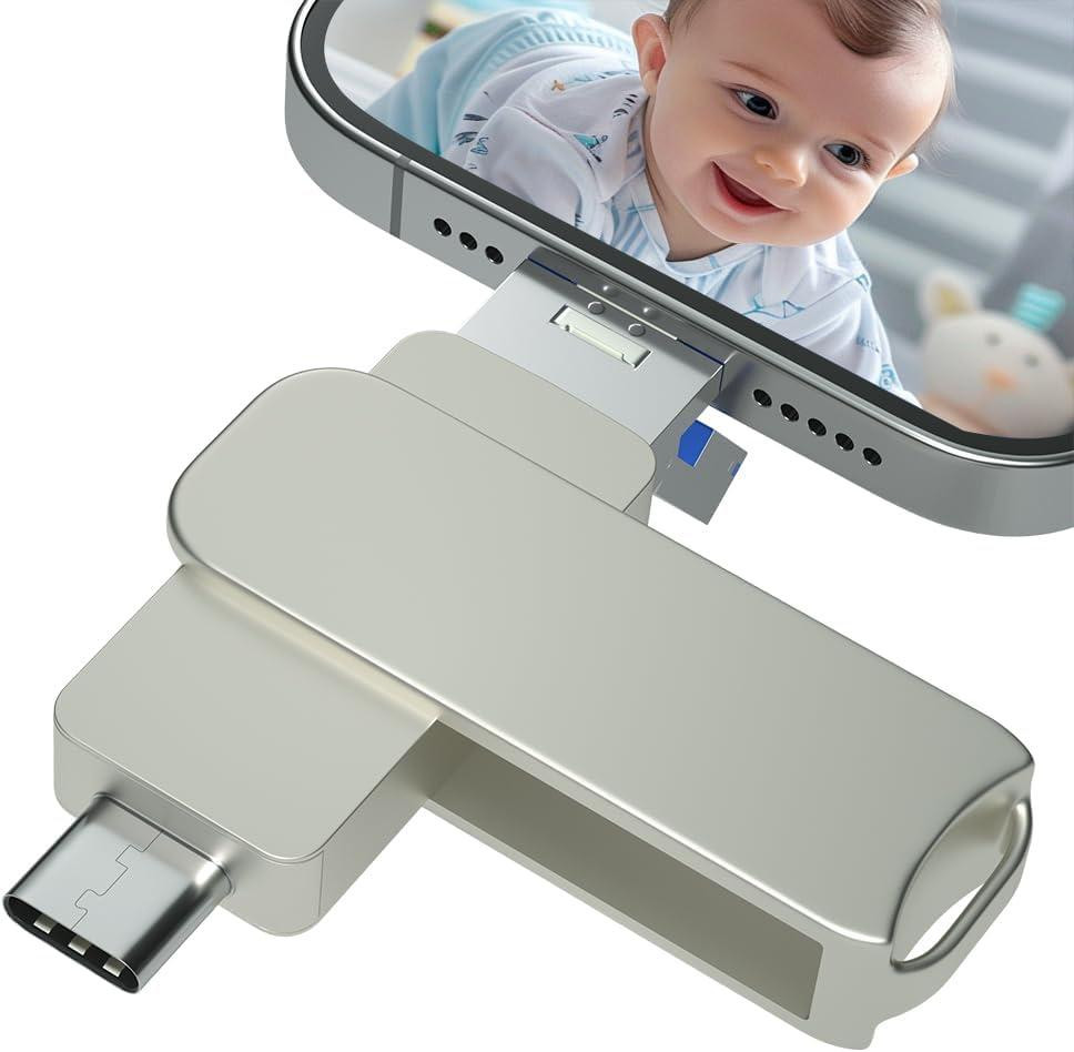 Флеш-накопичувач 512GB 4-in-1 USB 3.0 чорний для iPhone/iPad/Android/PC Type-C Lightning Micro-USB швидкісний зовнішній Київ - фото 1