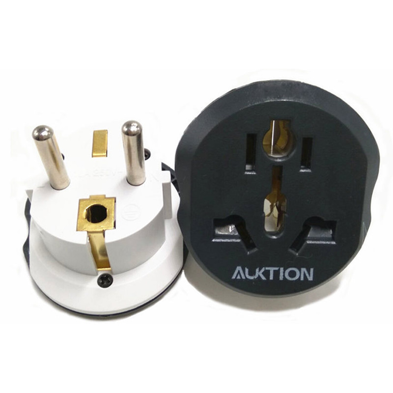 Універсальний перехідник Auktion з US/UK/AU на євро (EU) вилку (Чорний, 16А) Миколаїв - фото 2
