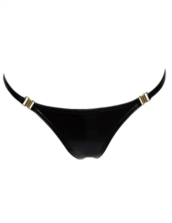 Трусики Noir Handmade P008 Powerwetlook panty with gold clasp - XXL Львів