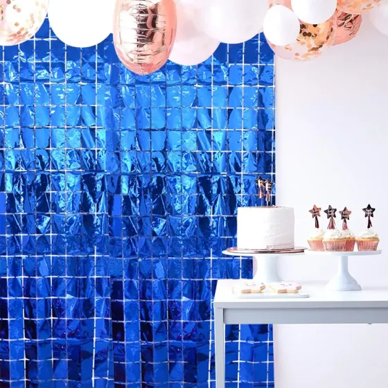 Дождик для фотозоны кубиками 2 м на 1 м синий Киев