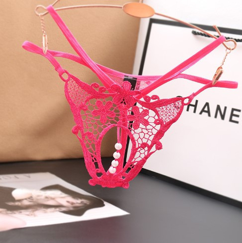 Трусики з бусинками еротичні універсальний малиновий Київ - фото 1