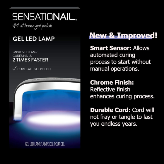 Уцінка Світлодіодна лампа для нігтів Sensationail Gel, лак для нігтів вдома, швидке затвердіння, розумний сенсор, хромов Київ