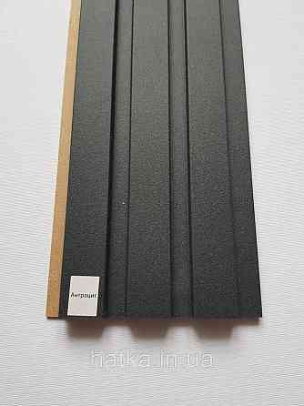 Стеновая реечная панель МДФ 117х12х2800 мм Антрацит черный СП12117-26 Киев