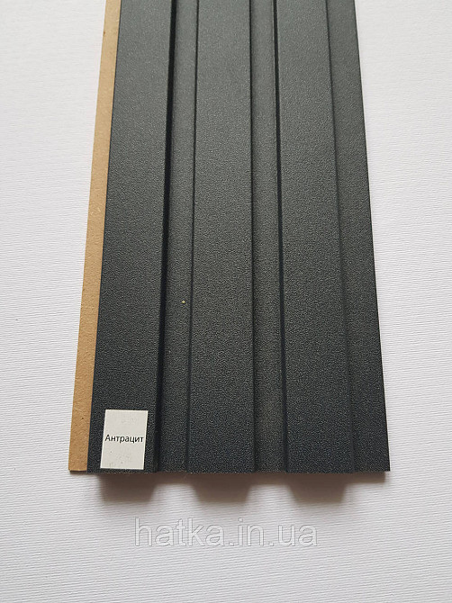 Стінкова ремінна панель МДФ 117х12х2800 мм Антрацит чорний СП12117-26 Київ - фото 2
