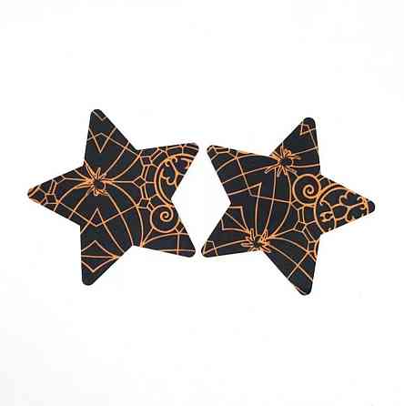Стікіні на груди Зірки, колір чорний + оранжевий, розмір 8см Київ