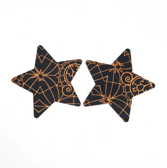 Стікіні на груди Зірки, колір чорний + оранжевий, розмір 8см Київ - фото 1