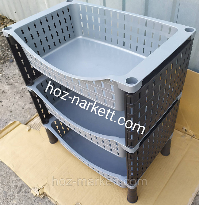 Полиця — етажерка сіра з чорним на три яруси Туреччина Харків - фото 5