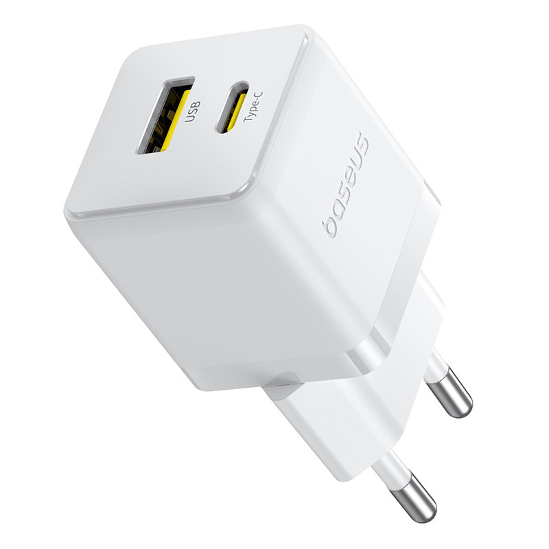 Мережевий зарядний пристрій з кабелем Baseus Palm Fast Charger C+U 30W EU Moon White (with USB-C to USB-C 60W Одеса - фото 6