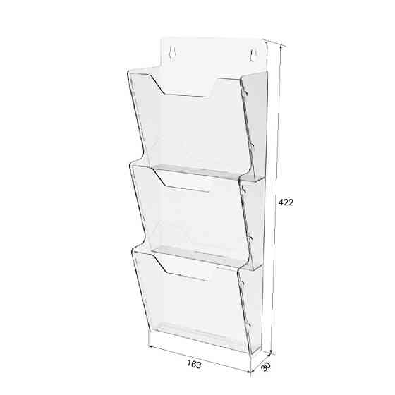 Карман буклетница EKOSTAR А5 3-х ярусный вертикальный Киев