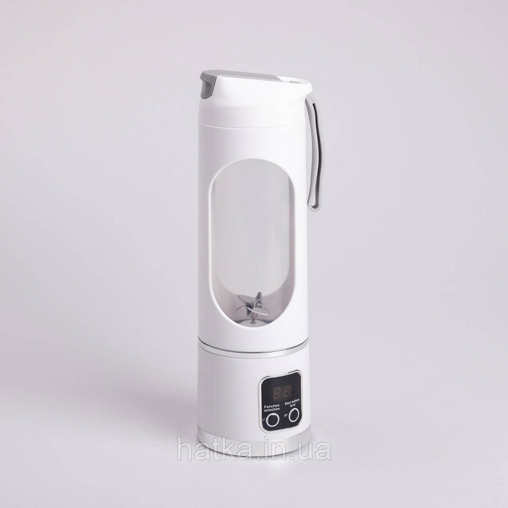 Портативний блендер для смузі на акумуляторі 450 мл блендер пляшка 25 Вт USB Білий Київ - фото 3