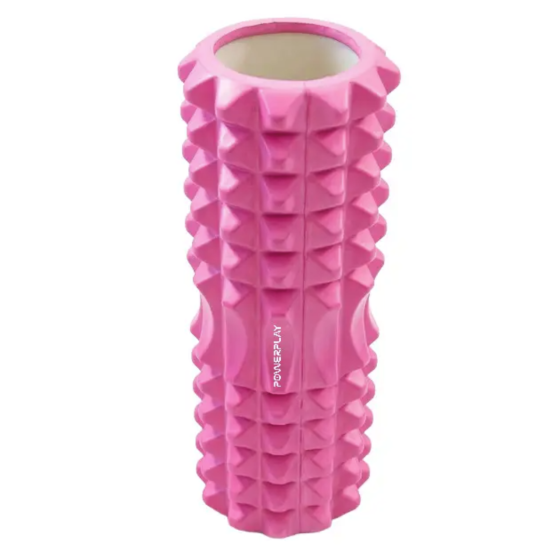 Масажний ролик (роллер) PowerPlay 4405 EVA Massage Рожевий Roller  (33x12см.) Кам'янське