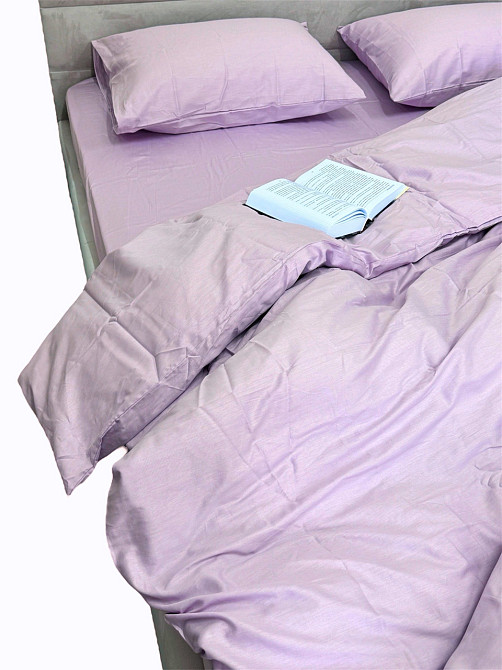 Ecotton Простирадло на резинці Ecotton 90х200 см із сатину (арт. 14-3805 Iris) світло-рожевий Коломия - фото 5