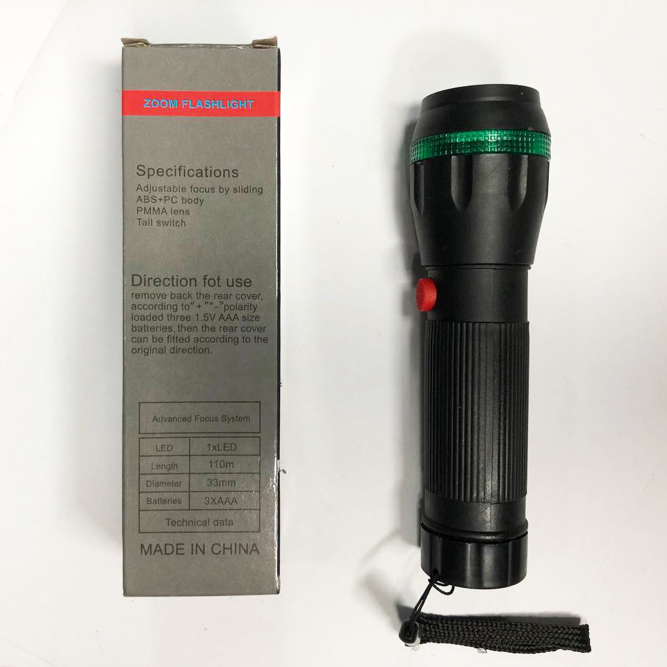 Фонарь противоударный водонепроницаемый, Светодиодный фонарь с зумом, Мощный аккумуляторный лед фонарик QA-66 Киев - изображение 2