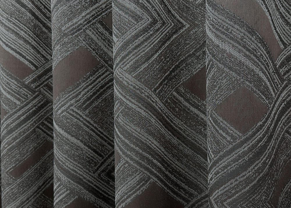 Комплект готовых штор VR-Textil Жаккард Mystery № 1621ш Серый с коричневым 150х290 см 2 шт (33-0543) Киев - изображение 7