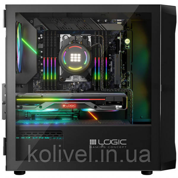 Корпус LogicConcept PORTOS MESH+GLASS ARGB fans 3x120mm BLACK без БЖ mATX (AM-PORTOS-10-0000000-0002) Киев - изображение 6