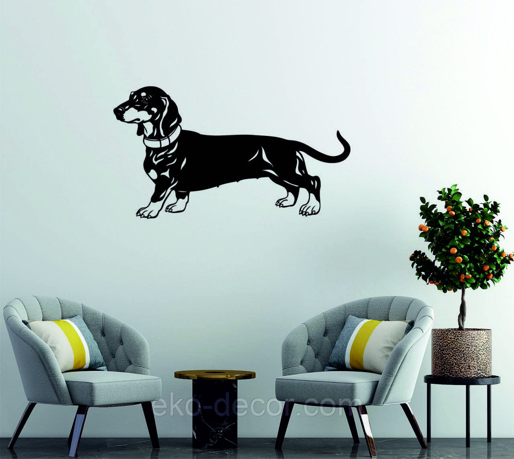 Декоративне настінне Панно «Такса», Декор на стіну 70*39 см, Чорний Київ - фото 1