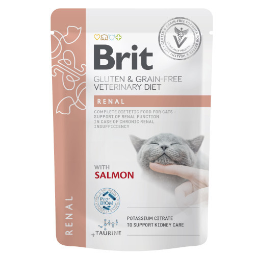 Корм вологий Brit GF VD Renal для котів з лососем 85 г Київ - фото 1