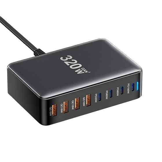 Мережевий зарядний пристрій Essager Engine 320 W 4xUSB-C+4xUSB-A Black (EZC320W-QJB0G-Z) ( 17393 ) Харьков