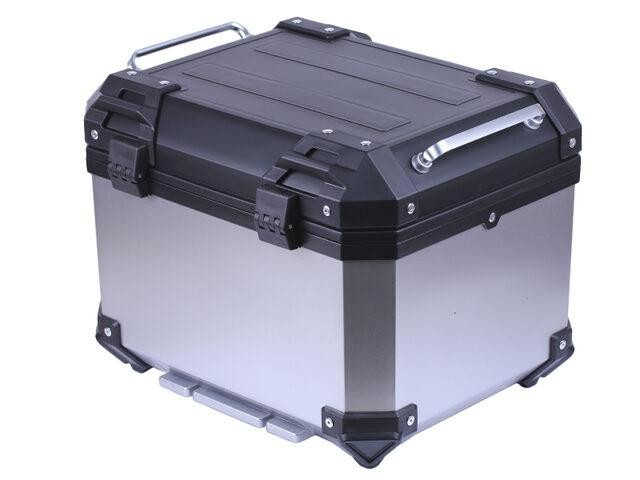 Кофр прямокутний для мотоцикла, пластиковий срібний із чорним, 45 л Мукачево - фото 3