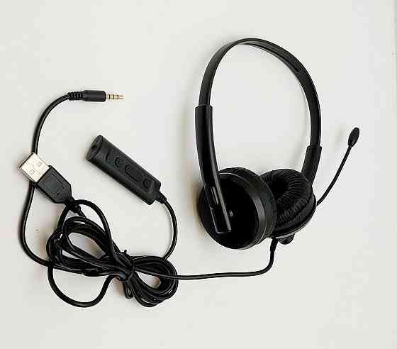 Провідні навушники USB-роз'єм + 3,5 мм аудіороз'єм Луцк