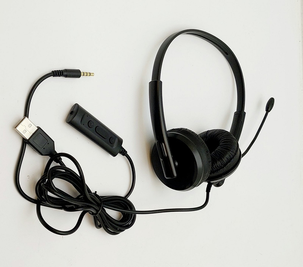 Провідні навушники USB-роз'єм + 3,5 мм аудіороз'єм Луцк - изображение 1