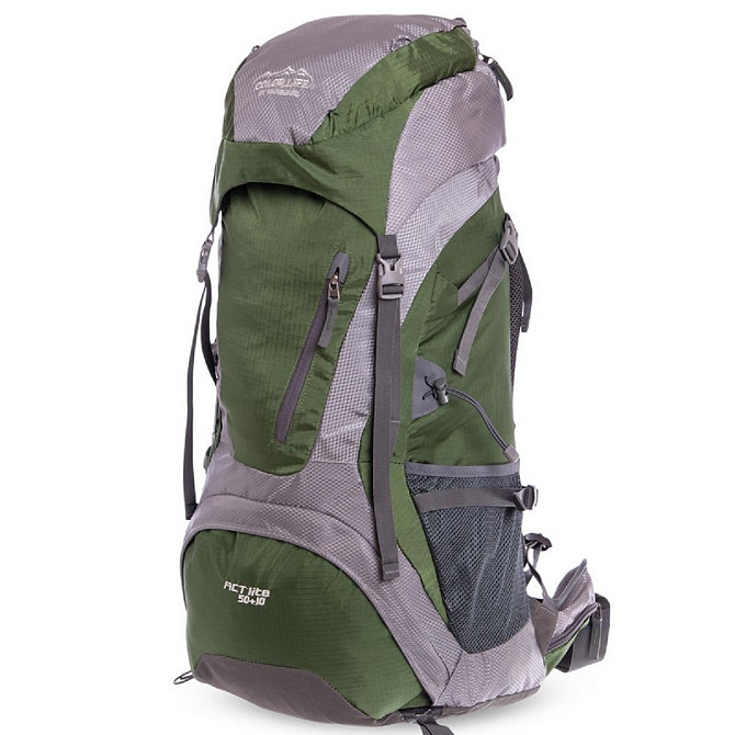 Рюкзак туристичний каркасний COLOR LIFE 172 60л нижній вхід оливковий Київ - фото 3