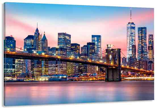 Картина полотно у вітальню / спальню  Нью-Йорк   MLP_379 ( 60х30см ) 80х160см Київ