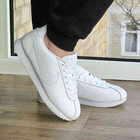 Мужские Термо Кроссовки Nike Cortez Белые Кожаные Найк Еврозима (размеры: 43,44,45,46) Видео Обзор Днепр