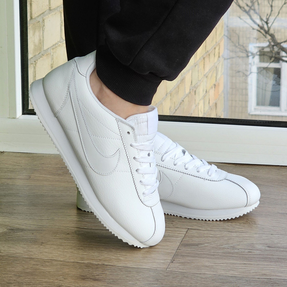Мужские Термо Кроссовки Nike Cortez Белые Кожаные Найк Еврозима (размеры: 43,44,45,46) Видео Обзор Днепр - изображение 5