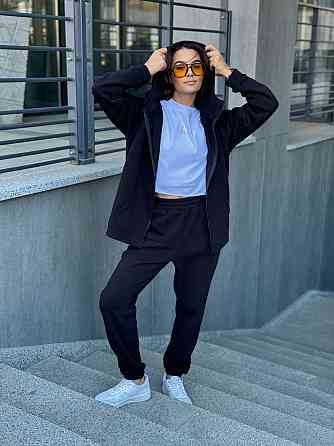 Теплый спортивный костюм женский на змейке Черный 42/44 Харьков