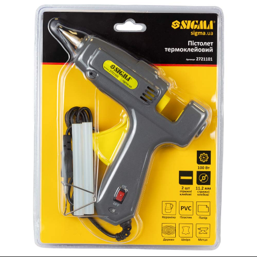 Пістолет термоклейовий d11,2мм 100W з вимикачем SIGMA Житомир