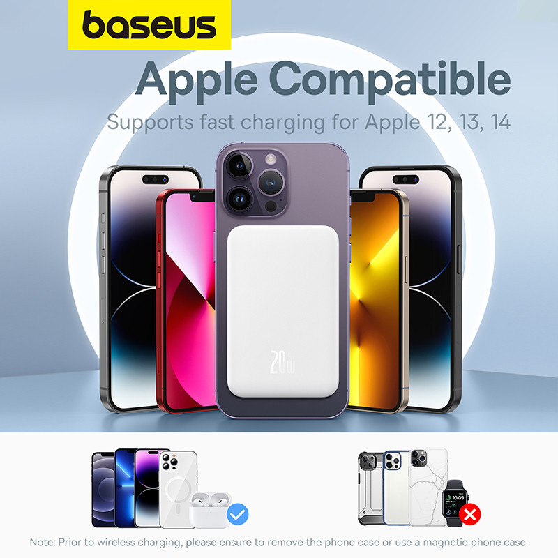 Зовнішній акумулятор Baseus Magnetic Mini Wireless Fast Charge Power Bank 5000mAh 20W Stellar White（With Simple Series Charging Київ - фото 9