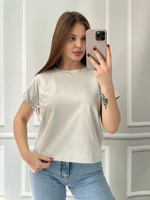 Базовая футболка женская однотонная Серый L Харьков - изображение 3