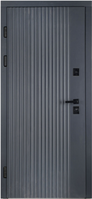 Дверь входная Наши Двери РУБЕЖ Монако ПВХ Антрицит 960х2040 мм Киев - изображение 1