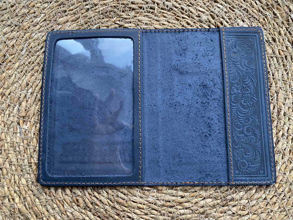 Обкладинка для паспорта із гербом України синього кольору ST Leather Київ - фото 4