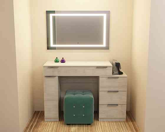 Стол туалетный Трюмо Кристалл, Дуб Шамоні Світлий, 1200/452/847 Львов