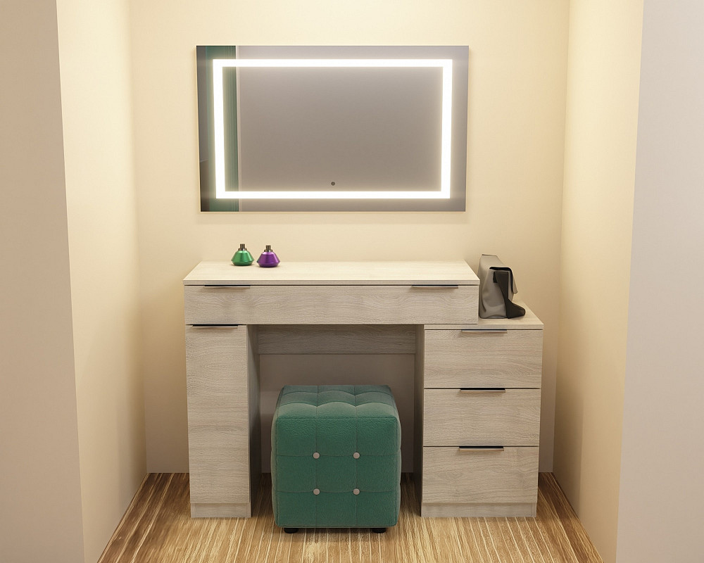 Стол туалетный Трюмо Кристалл, Дуб Шамоні Світлий, 1200/452/847 Львов - изображение 4