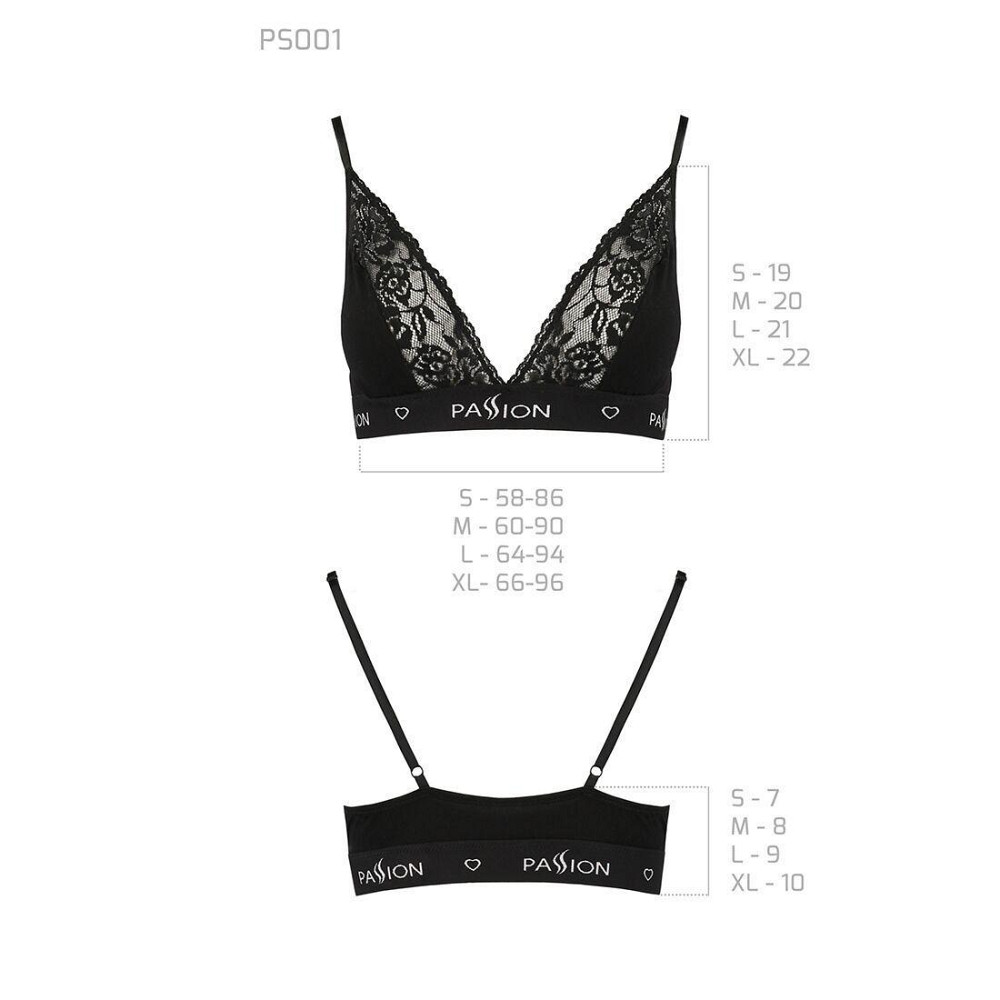 Еластичний топ з мереживом Passion PS001 TOP S, black Sex Aura Київ - фото 6