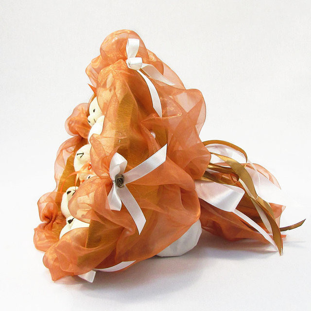 Букет з м'яких іграшок 11 ведмедиків 5283IT теракотовий Вінниця - фото 2