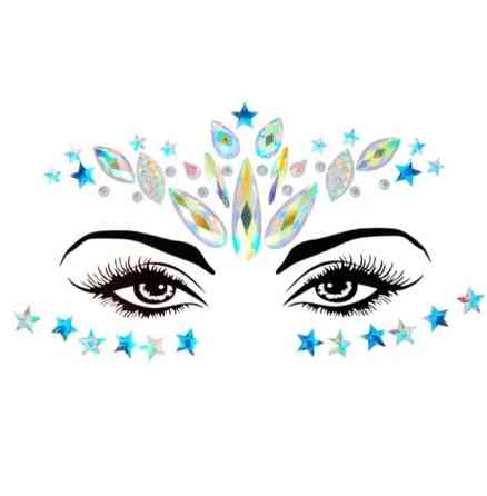 Стрази на обличчя з зірочками маскарадні one size різнобарвний Київ