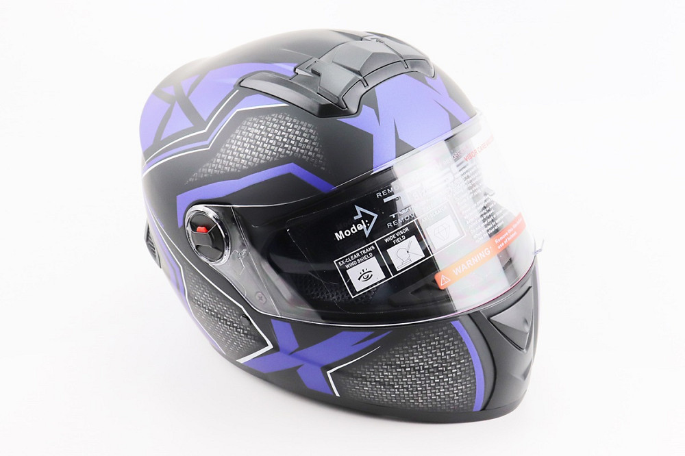 Шолом інтеграл, закритий+окуляри BLD-М61 М (57-58см), ЧОРНО-СИНІЙ Киев - изображение 1