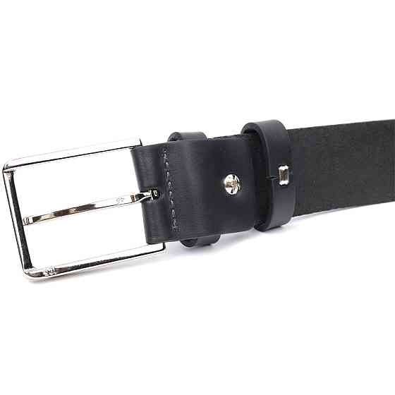 Классический брючный ремень для мужчин из натуральной кожи GRANDE PELLE 11676 Черный Киев