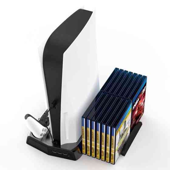 Вертикальна підставка для Sony PlayStation PS5 із відділенням під диски Київ