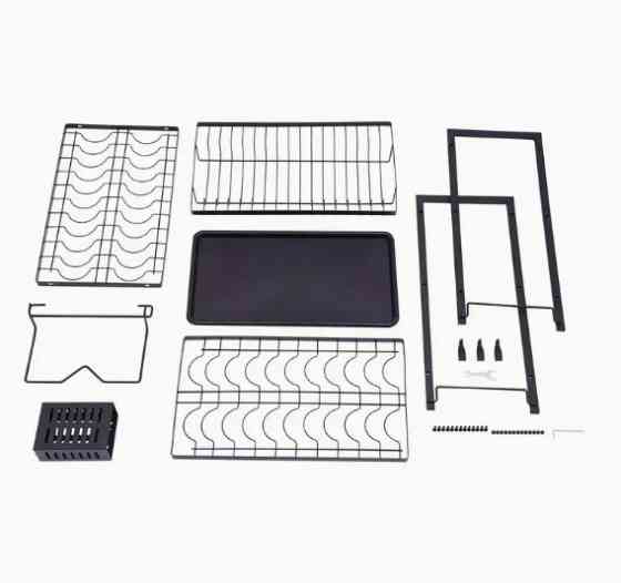 Трехъярусная сушилка для посуды из нержавеющей стали с матовым съемный поддоном размер 53x50x25 см Одесса