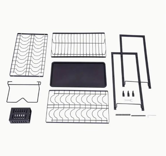 Трехъярусная сушилка для посуды из нержавеющей стали с матовым съемный поддоном размер 53x50x25 см Одесса - изображение 4