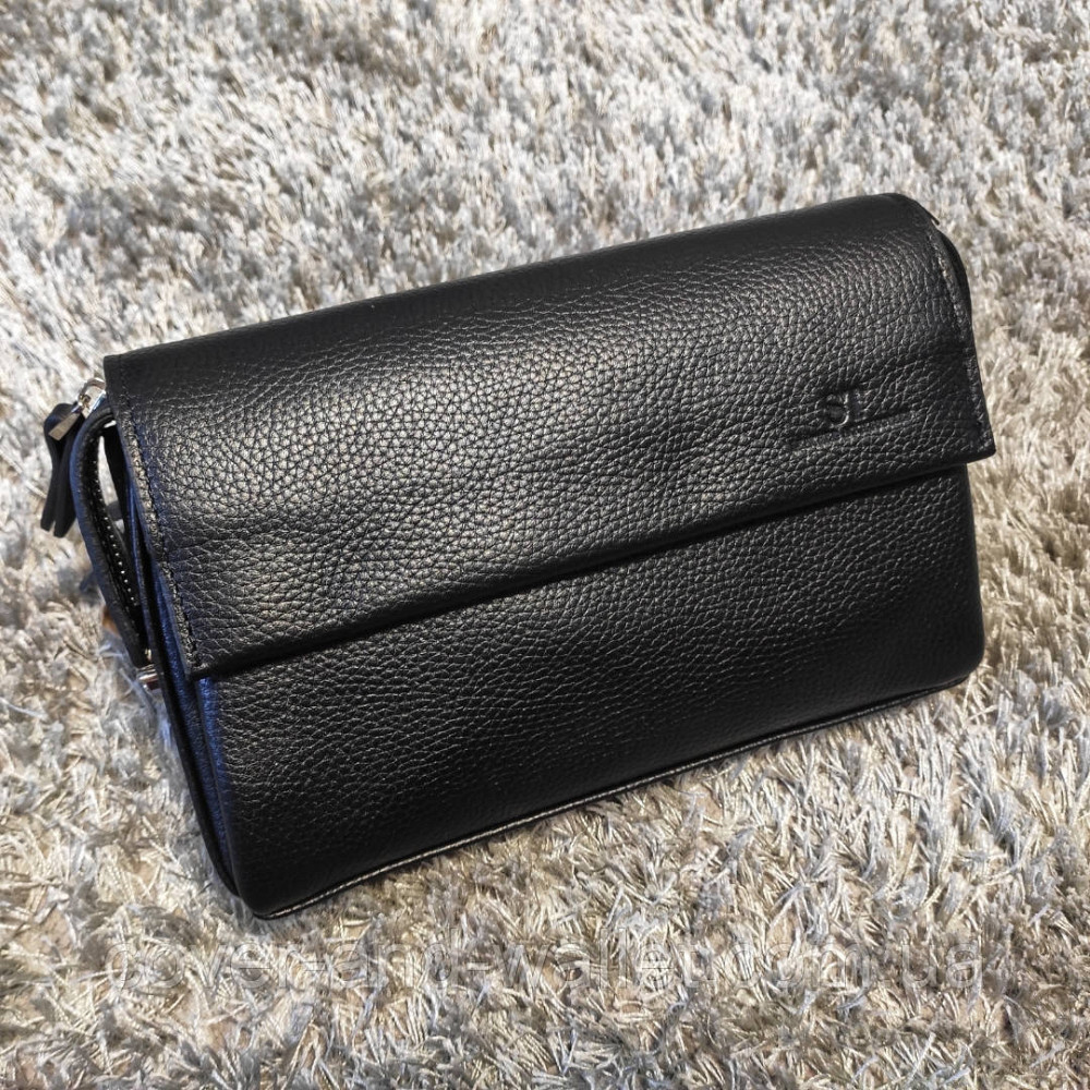 Стильна чоловіча шкіряна барсетка клатч на дві блискавки ST Leather 10021 Київ - фото 1