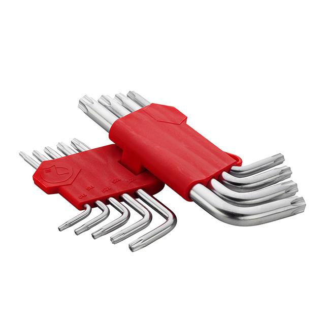 Набір ключів Г-подібних TORX, з отвором, 9 шт., Т10-Т50, Cr-V INTERTOOL HT-0604 Київ - фото 3