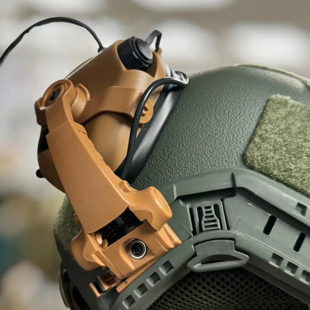 Наушники тактические Earmor M32X MOD4, активные, с креплением на шлем и оголовьем, цвет Койот (коричневый) Solmir Киев - изображение 6