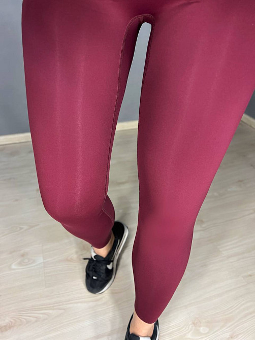 Лосины женские You are peri 24051 пояс с золотой надписью дайвинг утяжка пуш-ап тонкие бордовые, бордовый, XL Киев - изображение 19