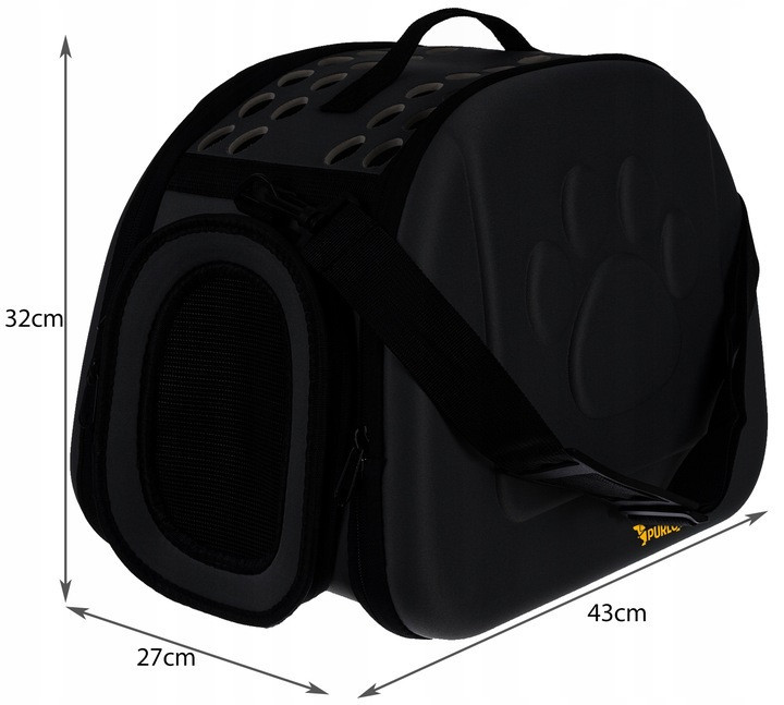 Транспортер сумка переноска с ремешком до 6 кг для собак и котов Purlov (18270) Black Нововолынск - изображение 8